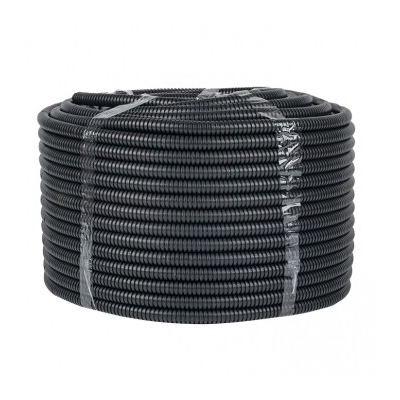 Труба гофр. ПНД с протяжкой d25 мм (50 м) черная Plast tpnd-25-50m