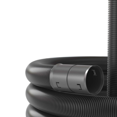 Усиленная двустенная труба ПНД гибкая для кабельной канализации д.110мм с протяжкой, SN15, 750Н, в бухте 50м, цвет черный 121511A