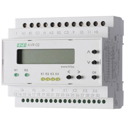Устройство управления резервным питанием AVR-02 (3х400В+N, 5 перекл. х8А, IP20) F&F EA04.006.004