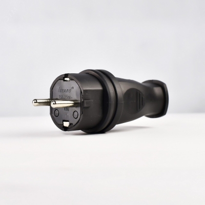 Вилка кабельная 1ф 1х16А 2P+E 220-240В каучук 106-0400-0105/105