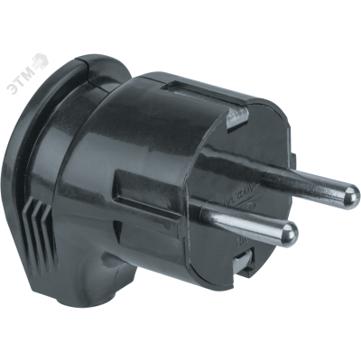 Вилка Navigator 61 363 NCA-PL04-16A-E-BL угловая с заземлением черная 20655