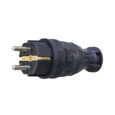 Вилка прямая 16А с заземл. каучук TKE-C05-KV-Z