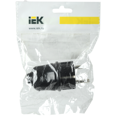 Вилка прямая ВПп10-02-Ст разборная с заземл. контактом 16А черн. IEK EVP10-16-01-K02