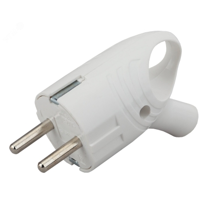 Вилка с заземл. угловая с кольцом 16А бел. Vx4-W Б0039676