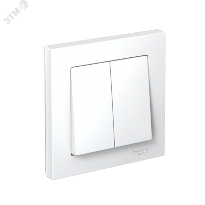 Выключатель 2-кл. СП AtlasDesign 10А IP20 (сх. 5) 10AX в сборе бел. SE ATN000152