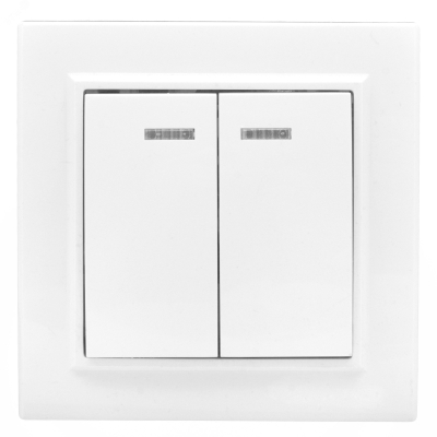 Выключатель 2-кл. СП Минск 10А IP20 с индикатором бел. Basic ERV10-123-10