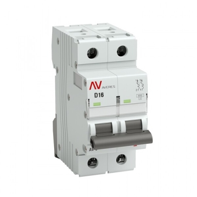 Выключатель автоматический AV-6 2P 16A (D) 6kA EKF AVERES(кр.1шт)