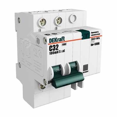 Выключатель автоматический дифференциального тока 2п C 20А 30мА тип AC 4.5кА ДИФ-101 4.5мод. 15004DEK