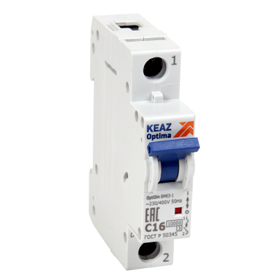 Выключатель автоматический однополюсный 10А B 10кА AC OptiDin BM63-1B10-10-УХЛ3 262515
