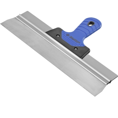 ЗУБР 350 мм, усиленная алюминиевая направляющая, двухкомпонентная ручка, нержавеющий, фасадный шпатель, Профессионал (10049-35)