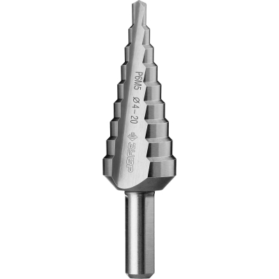 ЗУБР 4-20 мм, 9 ступеней, сталь Р6М5, ступенчатое сверло, Профессионал (29670-4-20-9)