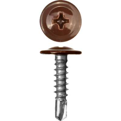 ЗУБР ПШМ-С 8017, 19 х 4.2 мм, шок.-коричн., 450 шт (0,75 кг.), саморез с пресс-шайбой и сверлом (300211-42-019-8017)