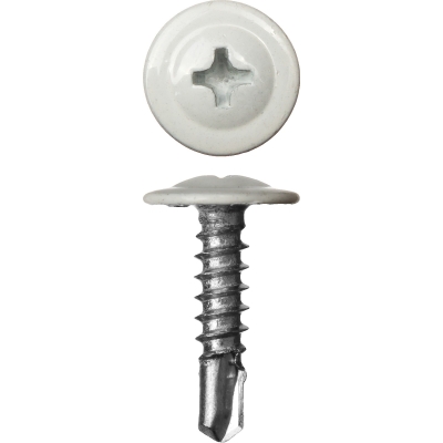 ЗУБР ПШМ-С 9003, 25 х 4.2 мм, белый, 400 шт (0,82 кг.), саморез с пресс-шайбой и сверлом (300211-42-025-9003)