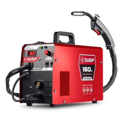 ЗУБР RED FORCE, MIG / MAG, FCAW, MMA, TIG, 160 А, полуавтомат сварочный, с газом / без газа, горелка ПСГ-180 (ПСГ-М5-160)