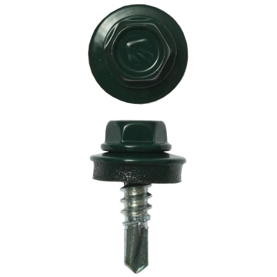 ЗУБР СКМ 6005, 19 х 5.5 мм, зелёный насыщ., 2500 шт (10,77 кг.), кровельный саморез, Профессионал (4-300310-55-019-6005)