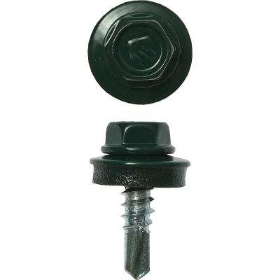 ЗУБР СКМ 6005, 19 х 5.5 мм, зелёный насыщ., 500 шт (2,22 кг.), кровельный саморез, Профессионал (4-300315-55-019-6005)