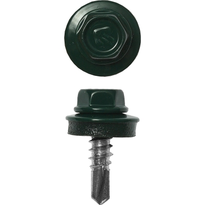 ЗУБР СКМ 6005, 25 х 5.5 мм, зелёный насыщ., 420 шт (2,36 кг.), кровельный саморез, Профессионал (4-300315-55-025-6005)